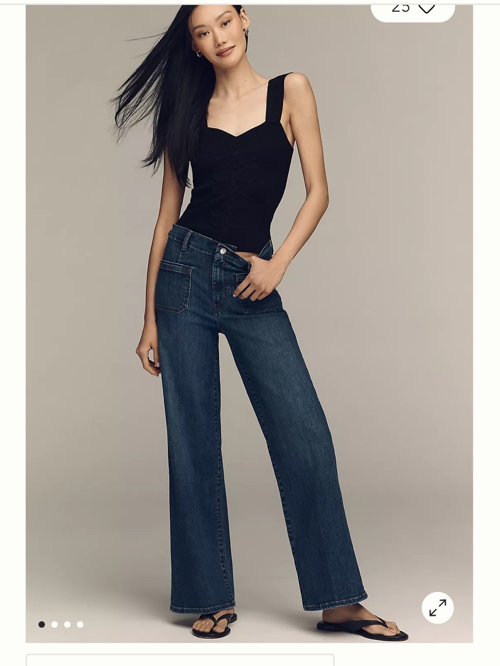 $268 NWT Frame Denim Le Slim Palazzo -size 34